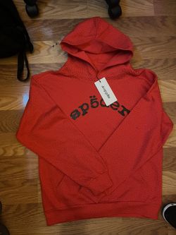 Spider Rhinestone Hoodie Red