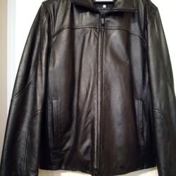 Leather Jacket Mens Large Calvin Klein