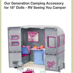 Brand New Camping Trailer And Accessory For 18" Dolls 