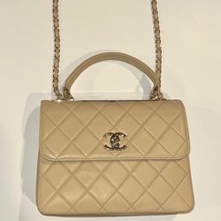 CHANEL Lamb skin Quilted Trendy Cc Flap Bag.