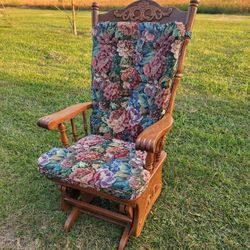High Back Glider Rocking Chair  - Beautiful Details! 
