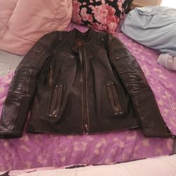 *Harley*Thread Needle Leather Riding Jacket