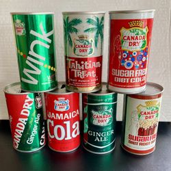 Vintage 1970’s Canada Dry Brand Soda Pop Cans. 
