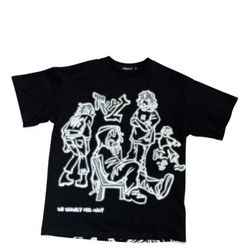 VAMTAC White Graphic T-Shirt XS "WE VAGUELY FEEL MANY" Y2K Streetwear