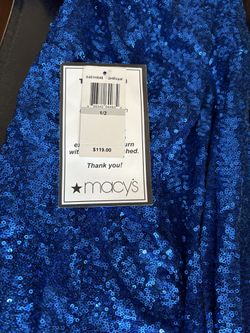 NWT $120 Tag Price Blue Sequins Dress Long Gown 