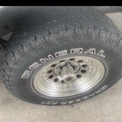 2000 Jeep Wrangler Wheels&Tires .Wheels Excellent Shape Tires about40% .Complete Set.Price is Firm
