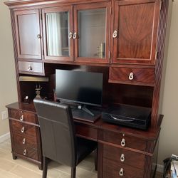 Two Piece Wooden Desk. 