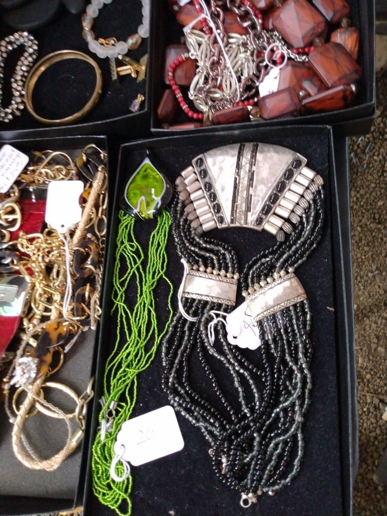 Bags And Trays Of Elegant Jewelry