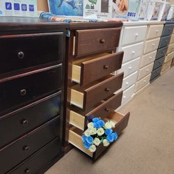 Pinewood 5 Drawer Dresser $269 White