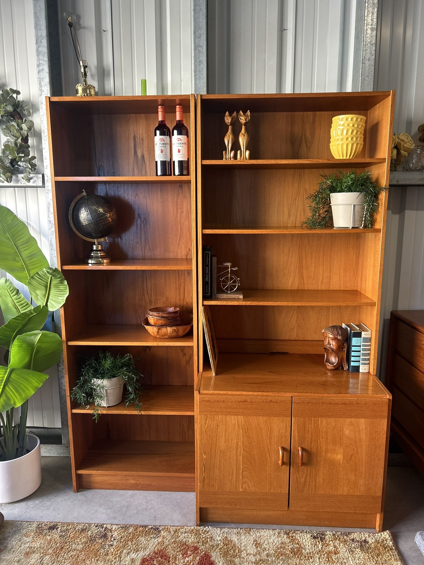 Mid Century Modern Teak DOMINO MOBLER Wall Unit Shelving Unit