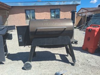 Traeger Pro 34 wood pellet grill and smoker in bronze.