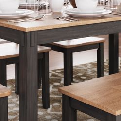 Gesthaven Dining Table and 4 Chairs and Bench