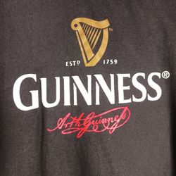 Lg Official Guinness Arth Guinness Extra Stout Beer Graphic Black T-Shirt Adult 
