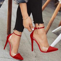 Ermonn Red & Clear Heels 6.5 & 7