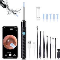 Ear Wax Removal - Earwax Remover Tool with 8 Pcs Ear Set - Ear Cleaner with Camera - Earwax Removal Kit with Light - Ear Camera with 6 Ear Spoon - Ear