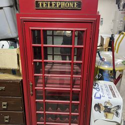 RAM GAME ROOM OLD ENGLISH TELEPHONE BOOTH BAR CABINET - OEBRCB