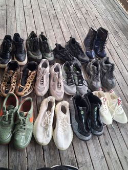Nikes, yeezy, north face, foams,  reebok  etc