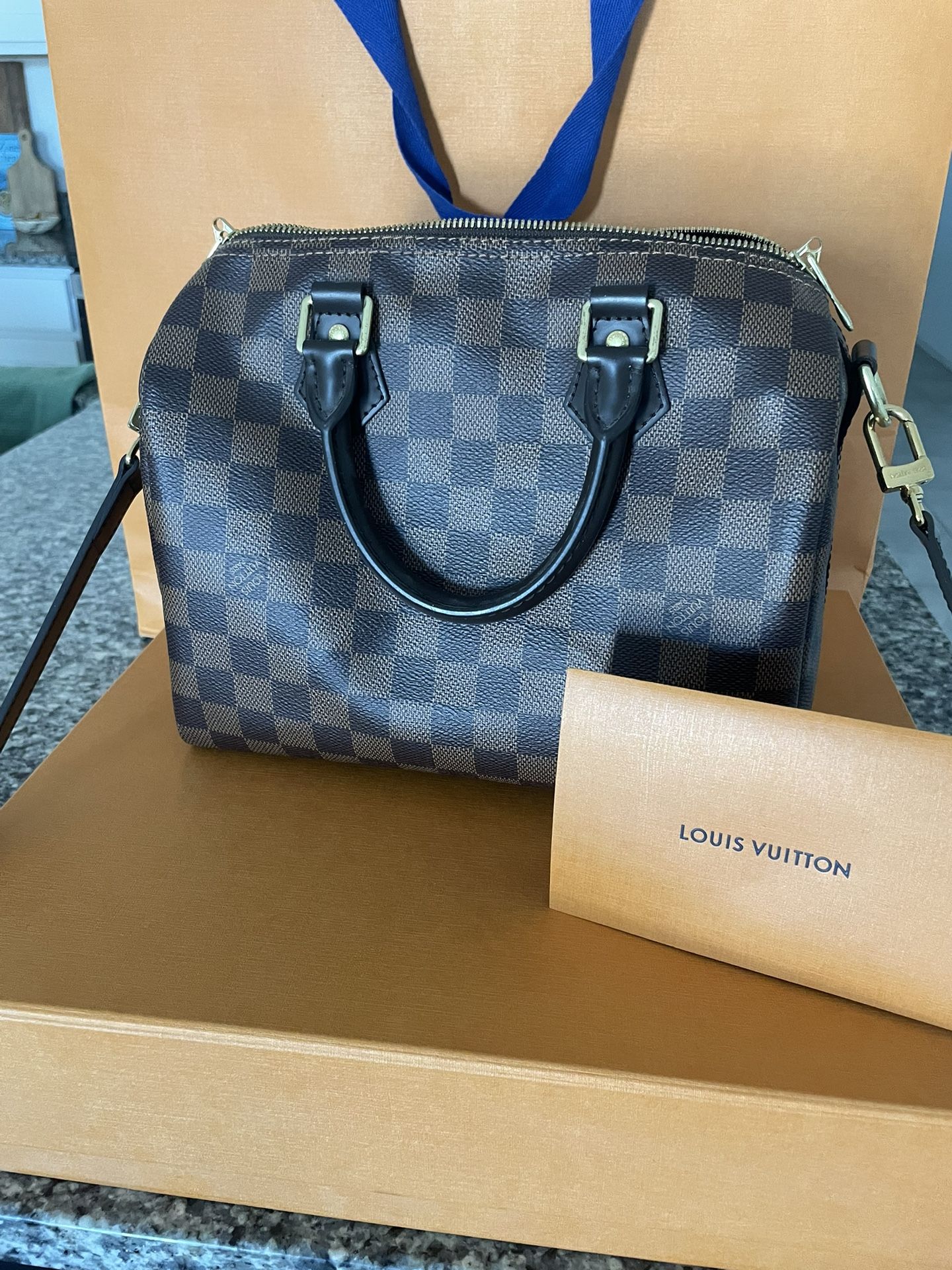 Authentic Louis Vuitton speedy 25 Damier Ebene Handbag