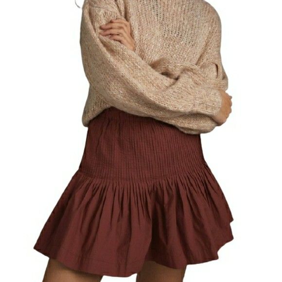 NWT Anthropologie Eula Pintucked Mini Skirt XL