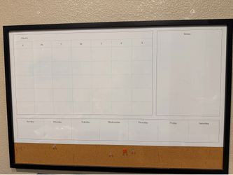 Dry erase Wall Calendar and Cork Board