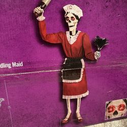 5.5 Foot Tall Animated LED Marie The Meddling Maid - Halloween Animatronic - NEW IN BOX