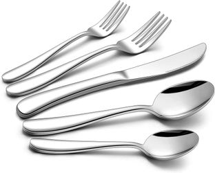 Homikit 30-Piece Heavy Duty Silverware Set, Stainless Steel Flatware C