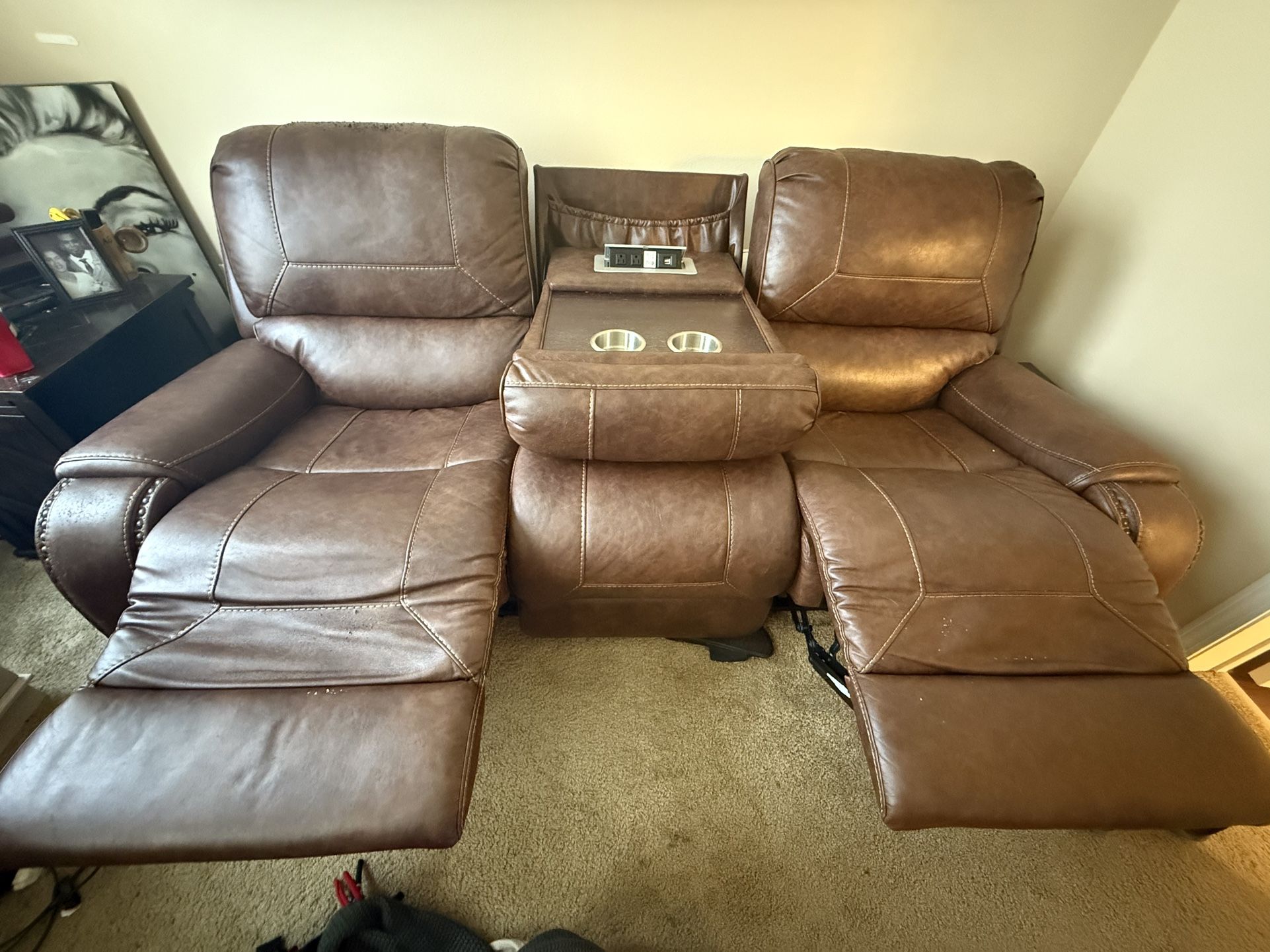 Leather Love Seat Couch
