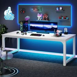 Tribesigns Modern Computer Desk, 78.7 x 39.4 inch X Large Executive Office Desk Computer Table Study Writing Desk Workstation for Home Office,White