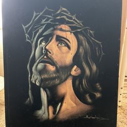 Jesus Christ Original Painting On Velvet Canvas