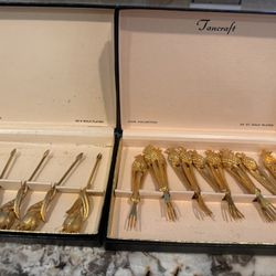 Tancraft Janis 24 KT Gold plated Hors D’oeuvre Forks