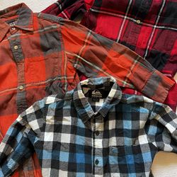 Boys Size 7 Small Quicksilver Flannel Shirts 