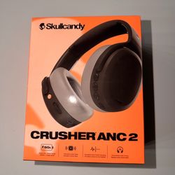 Skullcandy Crusher ANC 2 Wireless Headphones Black Asphalt New