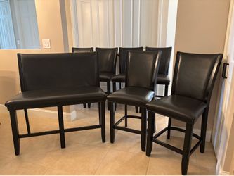 Black Chairs & Bench seating for 8