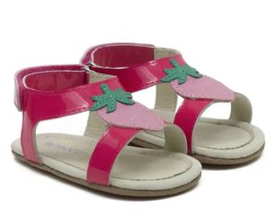 Robeez First Kicks Neon Pink Strawberry Walker Sandals