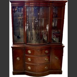 Vintage Drexel New Travis Court Breakfront China Cabinet. Needs good cleaning, smells old. 
