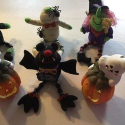 Halloween  Shelf Setters  With Ghost And Pumpkin  Candle Holders 