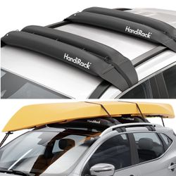 HandiRack Universal Inflatable Soft Roof Rack Bars for Hauling Kayaks, Canoes, Surfboards and SUPs; 10Ft Tie-Downs and 11Ft Bow and Stern Lines Includ