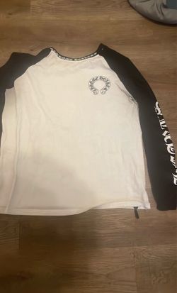 Long sleeve white and black chrome heart shirt
