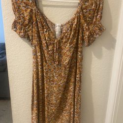 Flower Print Mini Dress