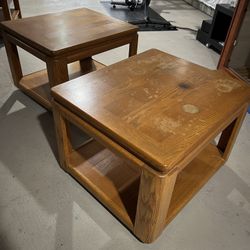 2 Used Wood Living Room End Tables
