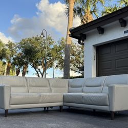 🛋️ Couch/Sofa Sectional - Real Leather - Gray - Delivery Available 🚛