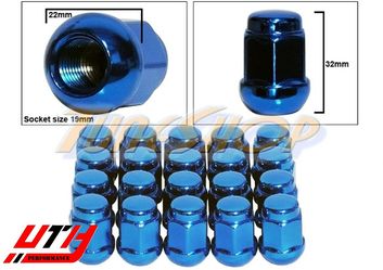 20 HONDA ACURA BALL RADIUS SEAT STOCK OEM WHEELS LUG NUTS 12X1.5 19MM HEX BLUE