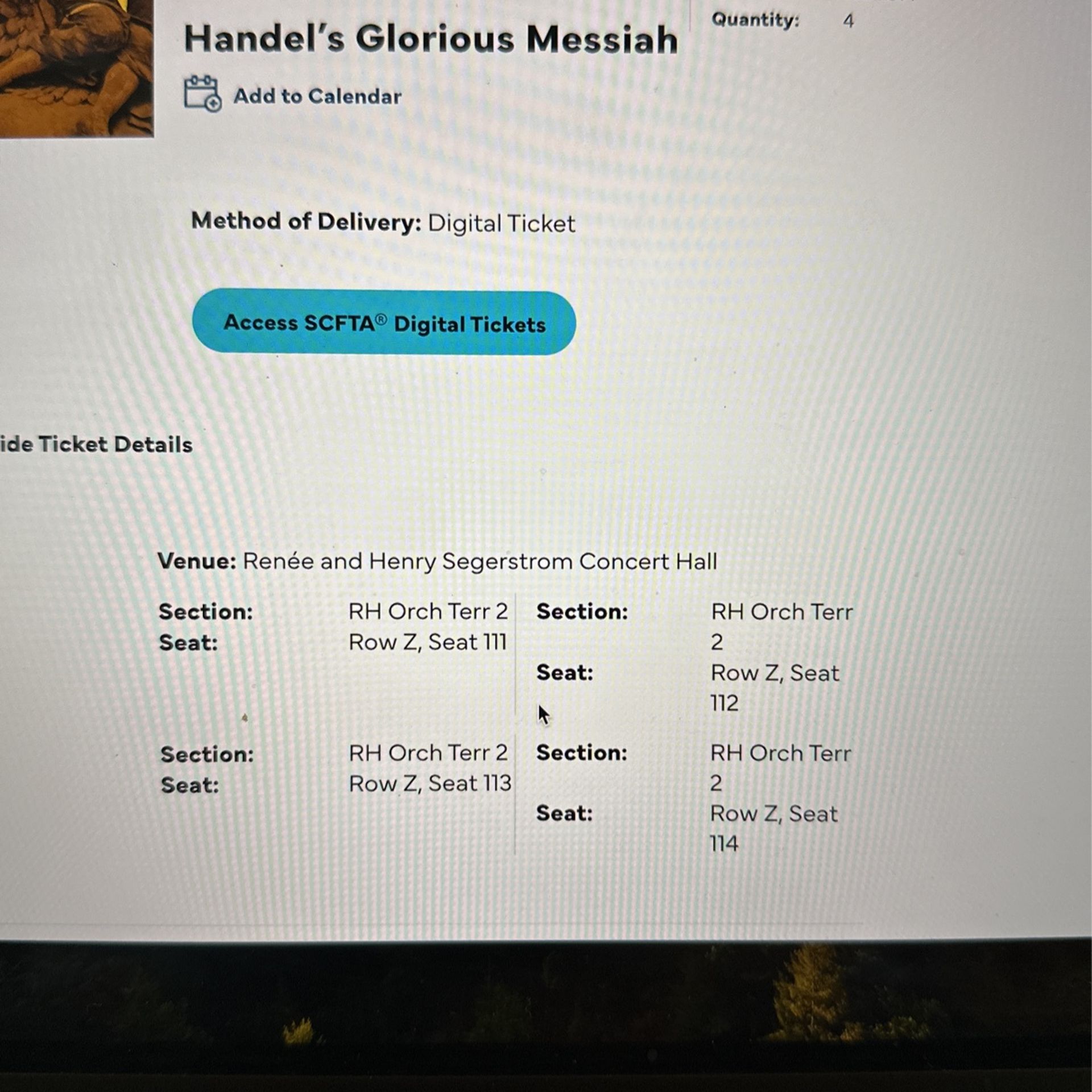 Hansel’s Messiah Tickets