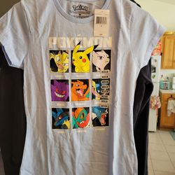 New Pokemon Tee blue with tags Women Size M