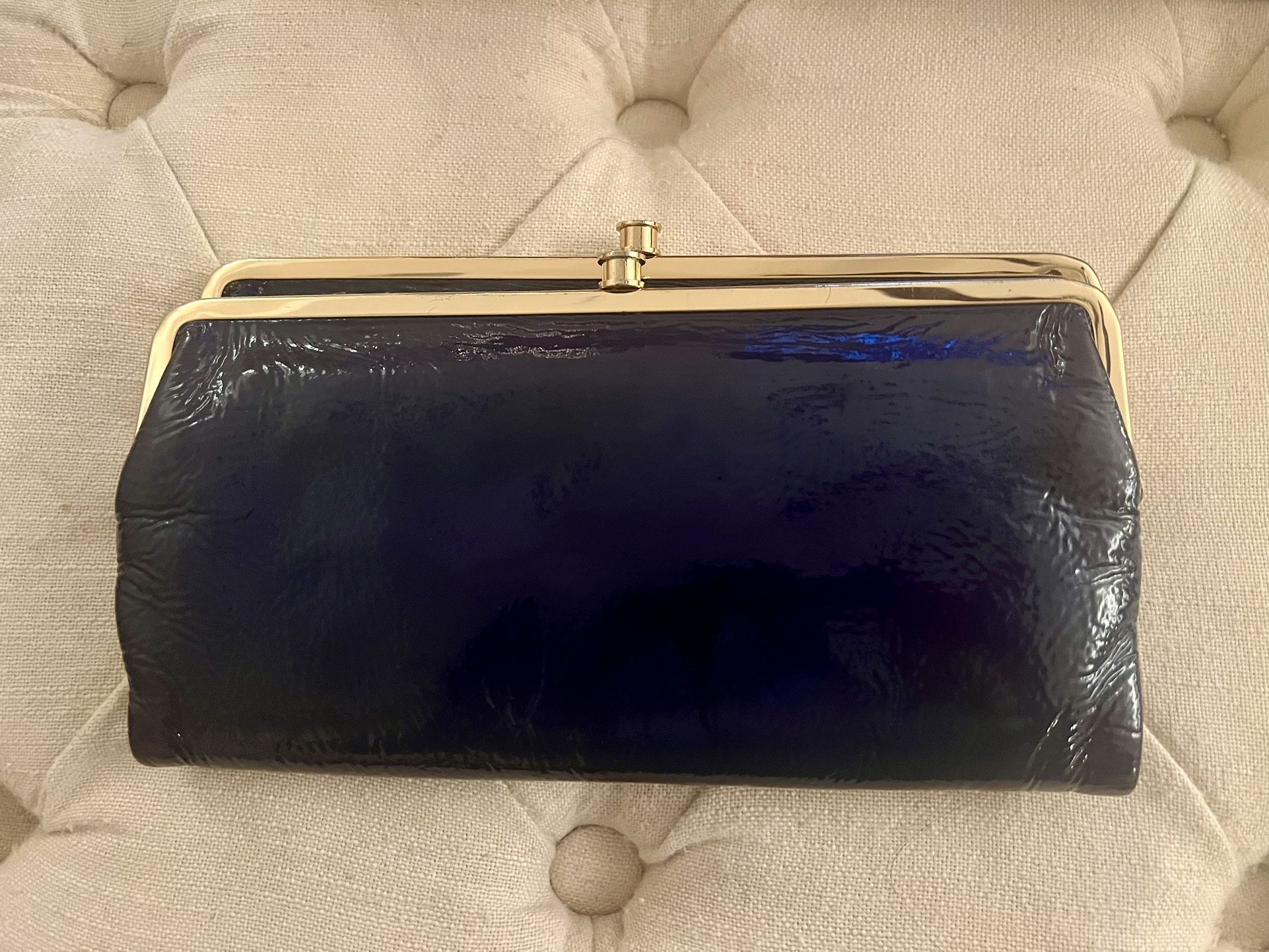 Navy Blue Patent Leather HOBO Wallet 