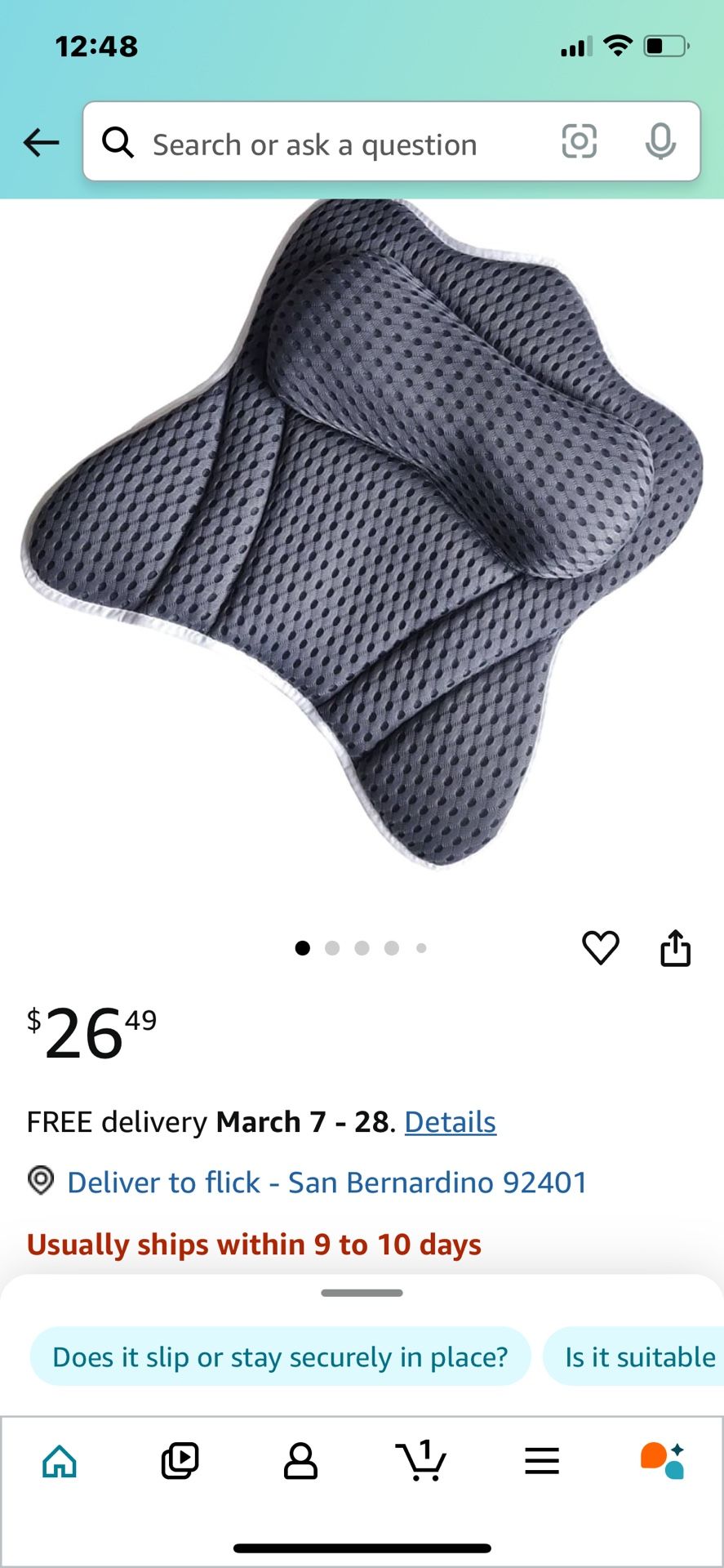 Bath Pillow RUVINCE Ergonomic Luxury Bathtub Pillow with Head,Neck, Shoulder and Back Support, 4D Bath Pillows for tub with 6 Powerful Suction Cups, F