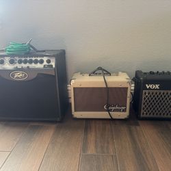 Peavey VYPYR VIP-1 + Epiphone 15C Acoustic AMP + VOX DA5 Portable AMP
