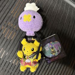 Pikachu Drifloon Keychain Halloween Plush Japan 
