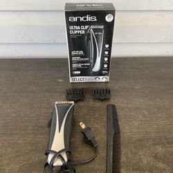 Andis Ultra Clip Professional PM10 10-Piece Clipper Haircut Kit Black