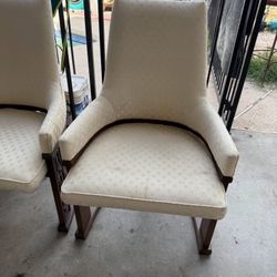 Set of Four Vintage Mid-Century Modern Brutalist Dining Chairs
